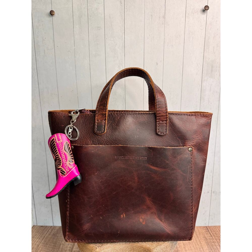 Western Pink Cowboy Boot Genuine Leather Eagle Purse Charm Keychain FAST SHIP